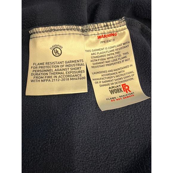 Ariat FR  (flame resistant) Full Zip navy hoodie LG - Picture 5 of 13